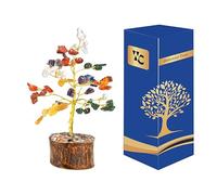 Sette Chakra, guarigione naturale, reiki, cristallo bonsai per fortuna per ricchezza e prosperità, arredamento feng shui, regalo spirituale, con 60 pietre