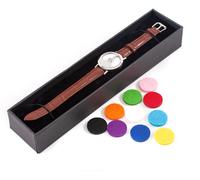 Sette Chakra Olio Aromaterapia Diffusore Braccialetto con Marrone Pelle Fascia