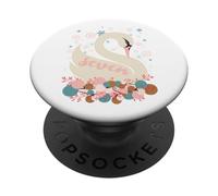 Sette cigni Una nuotata 12 giorni di Natale Fiocco di neve PopSockets PopGrip Adesivo