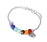 Sette Colori Buona Fortuna Potenza Pietra Bracciale Preghiere Collana Lunghezza Regolabile Uomo Durabilità Conveniente e durevoleDurability