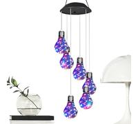 Sette colori eolici - che desiderano luci di carillon a LED a forma di bottiglia, decorazione da giardino solare impermeabile | Consulente del vento a mali di luce multicolori per il balcone, il