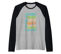 Sette peccati Capitali Casual Christian Maglia con Maniche Raglan