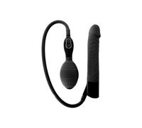 Settecreazioni vibrante dildo realistico nero gonfiabile, Larghezza 140 mm, Lunghezza 250 mm, Profondità 55 mm, Dipartimento Couple, Colore Nero