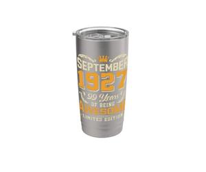 Settembre 1927 Vintage 99 Anni Fantastico 99° Compleanno Bicchiere termico in acciaio inox doppia parete