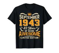 Settembre 1943 Vintage 83 Anni Impressionante 83° Compleanno Maglietta