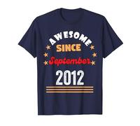 Settembre 2012 Compleanno Impressionante dal 2012 Settembre Vintage Maglietta, Uomo, Navy, 5XL