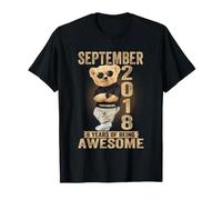 Settembre 2018 8° Compleanno 2026 Donne 8 Anni Orsacchiotto Maglietta