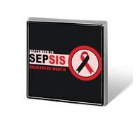 Settembre è il mese della consapevolezza sulla sepsi. Spille quadrate, spille da bavero, bottoni smaltati, decorazioni per feste.