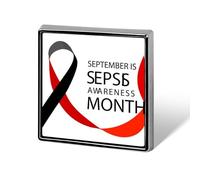 Settembre è il mese della consapevolezza sulla sepsi. Spille quadrate, spille da bavero, bottoni smaltati, decorazioni per feste.