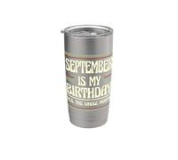 Settembre è il mio compleanno Sì L"intero mese nato a Bicchiere termico in acciaio inox doppia parete