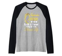 Settembre Regina Vivere la mia Vita Benedetta Compleanno Leo-Vergine Maglia con Maniche Raglan