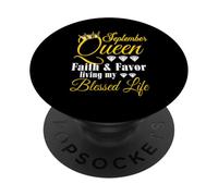 Settembre Regina Vivere la mia vita benedetta Compleanno Leo-Vergine PopSockets PopGrip Adesivo