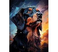 Setter Gordon,Cane Pittura Diamante 5D Fai da Te,Diamond Painting Kit Completo Grandi Dimensioni 30x40cm per Adulti,DIY Bambini Diamantini Strass Artistico Mosaico Ricamo per Decorazione Parete A1180