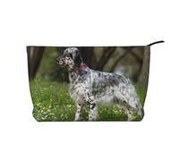 Setter inglese Animali da prato Cani Setter inglese, Borsa per cosmetici in velluto a coste Borsa per il trucco Borsa da viaggio portatile