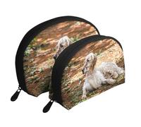 Setter inglese Autunno Animali Cani Inglese, Borsa per trucco a conchiglia Portamonete da donna Borsa da toilette piccola Borsa per cosmetici 2 pezzi