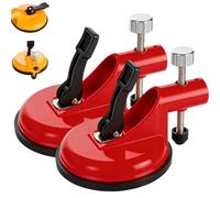 Setter regolabile Height Setter, strumento professionale di livellamento del countertop, Floor Gap Fixer Tool with Vacuum Suction, Stone Seam Alignment for Granite Marble Quartz (Red-2pcs)