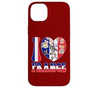 Settimana della lingua francese I Love Paris I Love France Bandiera a forma di cuore Custodia per iPhone 14 Plus