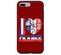 Settimana della lingua francese I Love Paris I Love France Bandiera a forma di cuore Custodia per iPhone 7 Plus/8 Plus