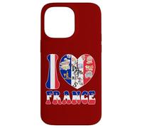 Settimana della lingua francese I Love Paris I Love France Bandiera a forma di cuore Custodia per iPhone 14 Pro Max