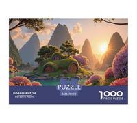 Setting Sun Shines on The Lake 1000 Pezzi Cartoncino Premium Puzzle Moss-covered Cottages Sfida Unica Gioco Creativo Puzzle Per Bambini 70x50cm/1000pcs