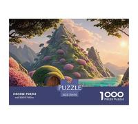 Setting Sun Shines on The Lake 1000 Pezzi Cartone Robusto Puzzle Moss-covered Cottages Antistress Gioco Per Famiglie Puzzle Decorazioni Per La Casa 70x50cm/1000pcs