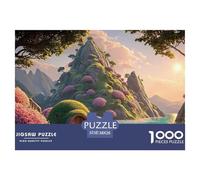 Setting Sun Shines on The Lake 1000 Pezzi Cartone Robusto Puzzle Moss-covered Cottages Sfida Unica Gioco Creativo Puzzle Per Adulti E Bambini 38x26cm/1000pcs