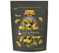 Setton Farms Semi di pistacchi, sale e pepe, pistacchi senza guscio, certificato senza OGM, senza glutine, vegano e kosher, sacchetto richiudibile da 142 ml