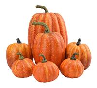 Settoo 7 pezzi grande zucca di simulazione per il giorno del Ringraziamento e Halloween, decorazione artificiale a forma di zucca per la casa creativa