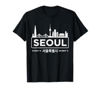 seul, Corea Sud, Minimalista, Bianco, Orizzonte Maglietta