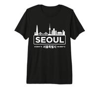 seul, Corea Sud, Minimalista, Bianco, Orizzonte Maglietta Premium