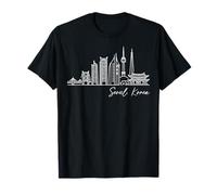 seul, corea sud, orizzonte, retro, vendemmia, coreano, paesaggio urbano Maglietta