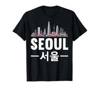 seul, corea sud, orizzonte, retro, vendemmia, coreano, paesaggio urbano Maglietta
