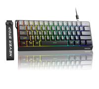 SEUNKWANG EWEADN F61 - Tastiera da gioco cablata al 60%, tastiera da gioco a membrana retroilluminata RGB con tasti PBT, design compatto, tastiera cablata con cordino per Mac/Win-Gradient nero
