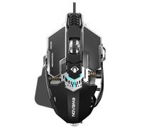 SEUNKWANG EWEADN G5 Mouse da gioco cablato, mouse ergonomico RGB per computer, DPI regolabile 12800, 9 pulsanti macro programmabili con chiave Rapid Fire, compatibile per PC/laptop/Windows, nero e