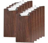 SEUNMUK 10 Pezzi Portablocco in Legno A4 con pinza, tavolette portablocco con foro per appendere e clip in metallo per carta, documenti e menù, 315 x 225 mm