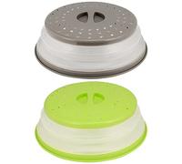 SEUNMUK 2 PCS 10,5 Pollici Coperchio pieghevole per microonde, Coperchio per alimenti in silicone per microonde con prese d'aria
