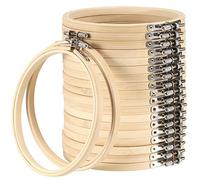 SEUNMUK 20 Pack 6 Inch Embroidery Hoop, cerchio rotondo in legno di bambù per il punto croce, anello per il fai da te per l'arte, l'artigianato, il cucito a mano, la decorazione della casa