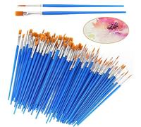 SEUNMUK 200 pennelli piccoli per pittura, pennelli da artista piatti e appuntiti, in nylon, per pittura ad acquerello, guazzo acrilico, pittura ad olio (blu)