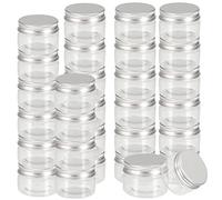SEUNMUK 30 Pack 1oz/30ml Colonna di plastica trasparente Barattoli piccoli portatili vuoti contenitori di stoccaggio con coperchio 35mm x 50mm