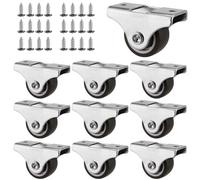 SEUNMUK Confezione da 10 ruote robuste da 25 mm, silenziose da 2,5 cm, per mobili in gomma, per spostare tutti i tipi di piccoli mobili, peso massimo per unità: 15 kg