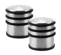 SEUNMUK Confezione da 2 fermaporta in acciaio inox, peso 1,08 kg, rotondi, con anelli in silicone, fermaporta resistenti
