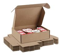 SEUNMUK Confezione da 30 scatole di cartone ondulato in carta kraft, 23 x 16 x 6 cm, piccole scatole per spedizioni, stoccaggio e decorazione