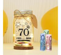 Seutgjie Regalo 70 Anni Donna Uomo, Decorazioni Compleanno 70 Anni 1955-2025 Luce LED Bottiglia