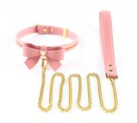 Sevanda Love Heart Butterfly Leather Collar Pink