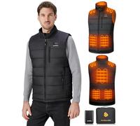 Sevdiea Gilet Riscaldato Uomo con Batteria Inclusa 7.4V da 16000mAh, Gilet Riscaldato Uomo con Power Bank, 8 Zone di Riscaldamento, per All'aperto Lavoro, Pesca, Moto-L