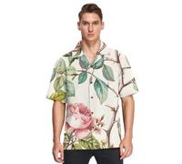 Sevdomey Beautiful Birds - Camicia da uomo a maniche corte hawaiana con bottoni, camicia casual perfetta per spiaggia estate, Bellissimi uccelli, M