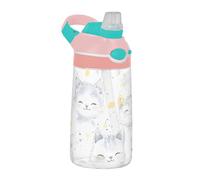 Sevdomey Borraccia con cannuccia per bambini e bambine, in acciaio inox, isolata a tenuta stagna, 480 ml, per scuola, asilo, viaggi, sport