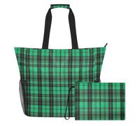 Sevdomey Borsa a secchiello da spiaggia con motivo scozzese, 36 l, con scomparto asciutto e bagnato, impermeabile, da viaggio, palestra, piscina, nuoto, a prova di sabbia