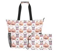 Sevdomey Borsa larga da spiaggia con fantasmi di Halloween, 36 l, con scomparto asciutto bagnato, impermeabile, da viaggio, palestra, piscina, nuoto, a prova di sabbia