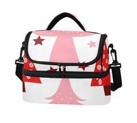 Sevdomey Borsa per il pranzo con alberi di Natale, per donne e uomini, isolata, a doppio strato, 8 l, portatile, per lavoro, picnic, spiaggia, con tracolla imbottita